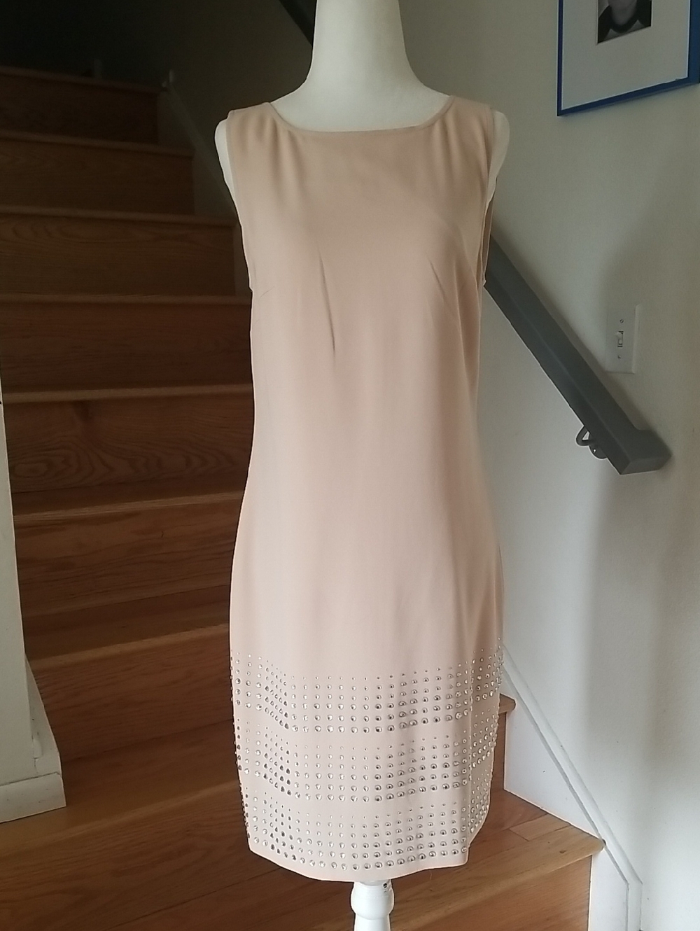 Trina Turk Rhinestone Shift Dress Blush
